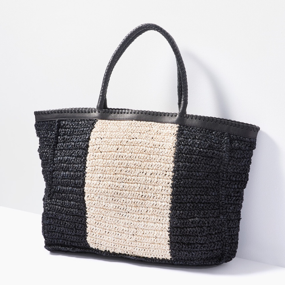 Cleobella Black and Cream Tote Bag